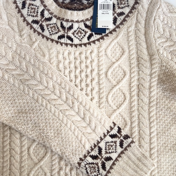 Polo Ralph Lauren 100% Wool cable knit pattern thick crewneck sweaters - Picture 3 of 9